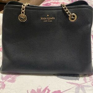 Kate Spade Jordyn Medium Chain Handle Tote BLACK LEATHER